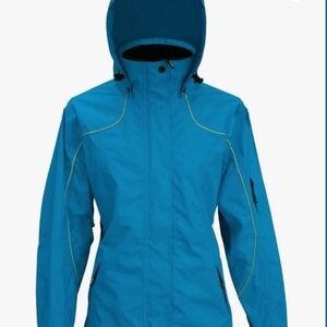 VIKING CREEKSIDE REFLECTIVE PIPING HOODED VENTED RAIN JACKET PACIFIC BLUE 2XL